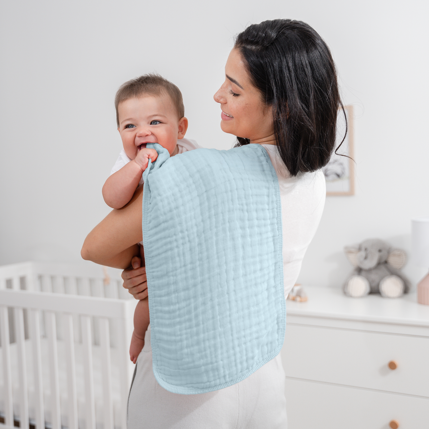 Muslin Burp Cloths by Comfy Cubs: White / 6-Pack 20”X10”
