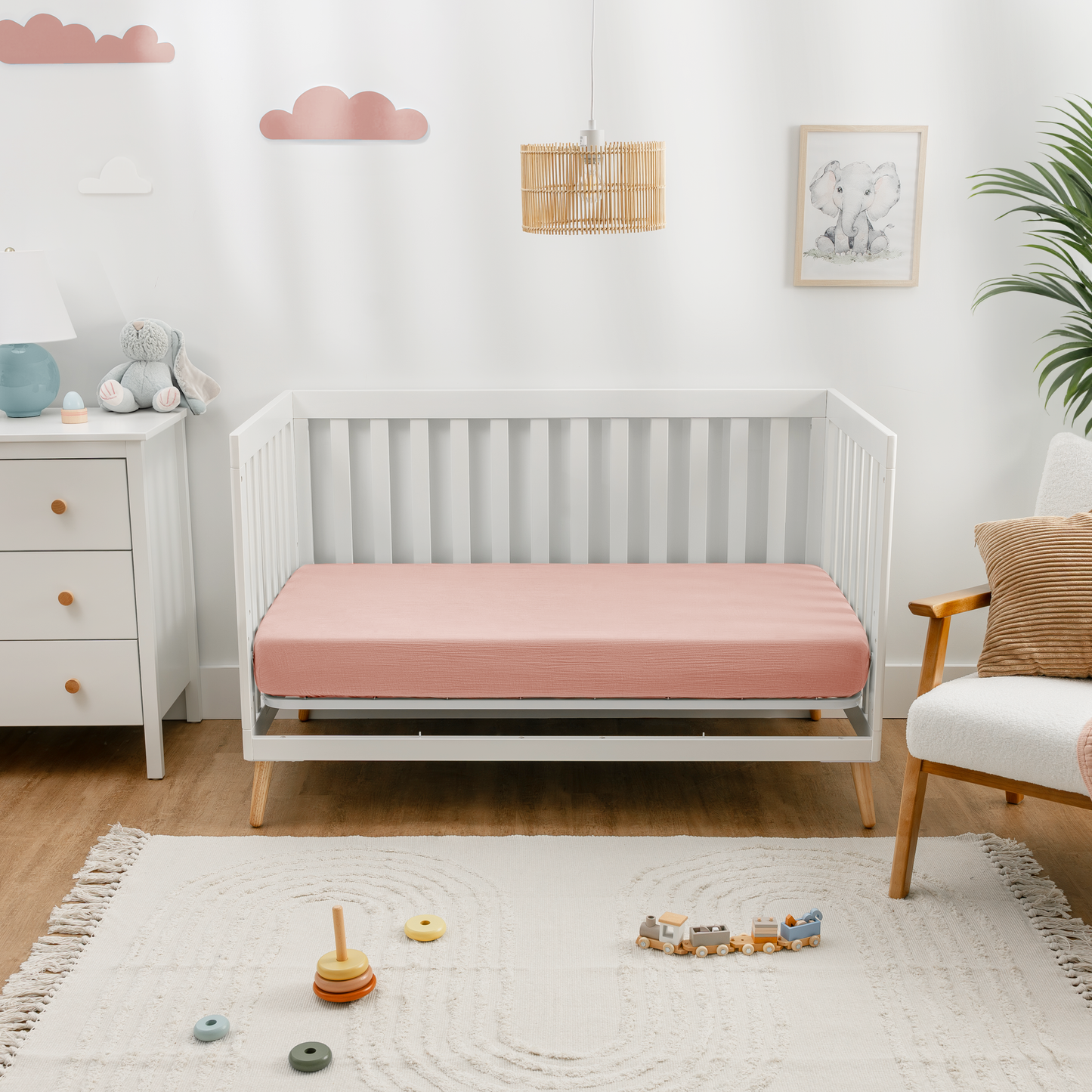 Muslin Fitted Crib Sheet, Extra Soft by Comfy Cubs: Cedar