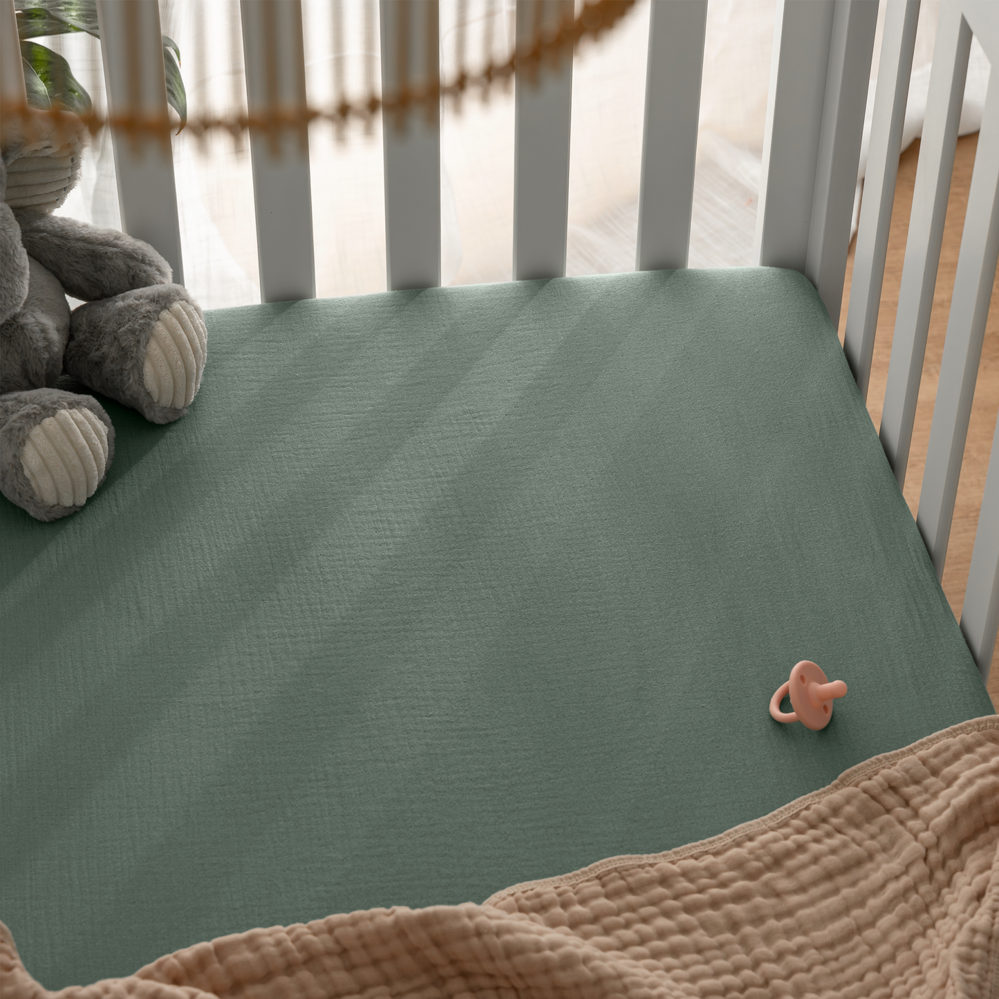 Muslin Fitted Crib Sheet, Extra Soft by Comfy Cubs: Cedar