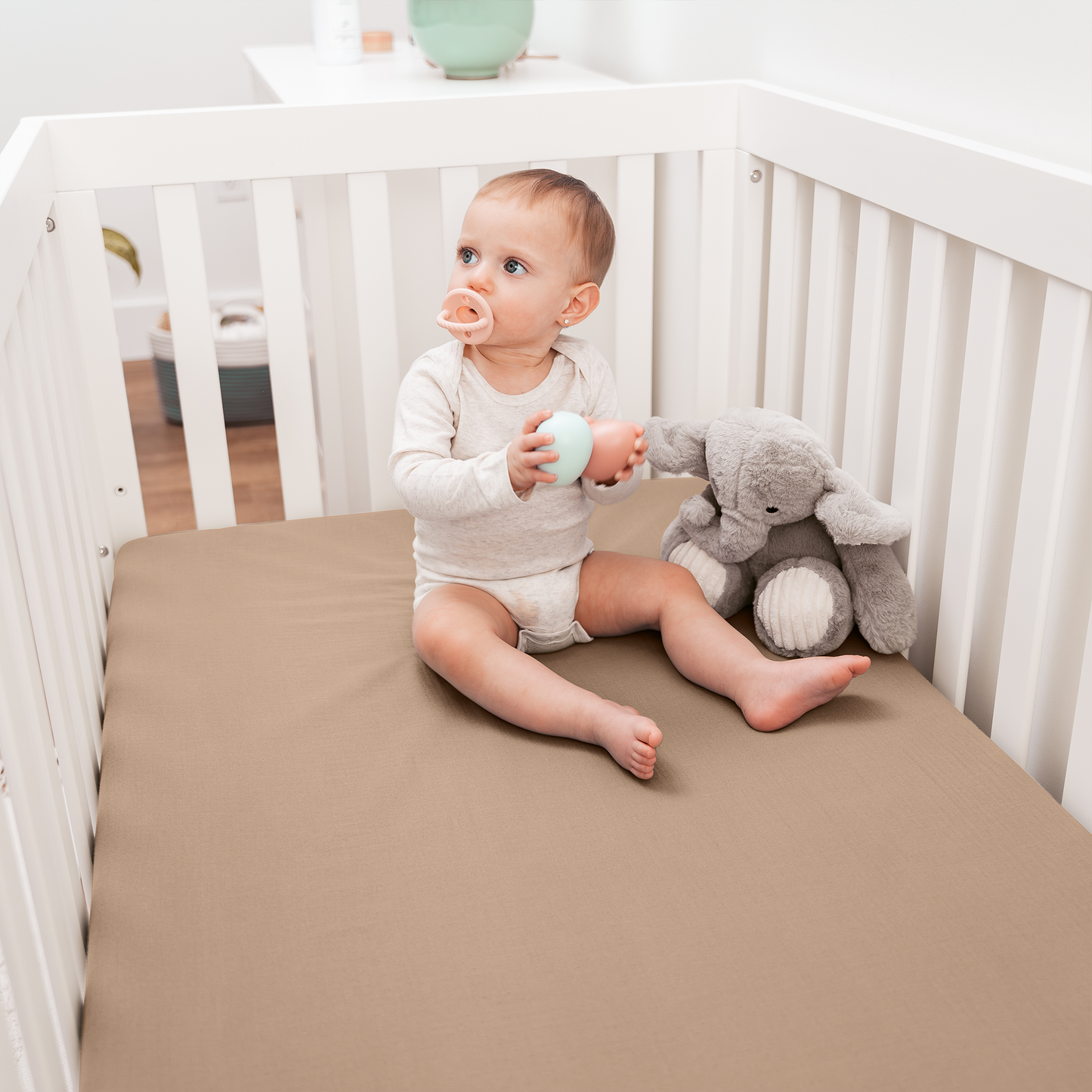 Muslin Fitted Crib Sheet, Extra Soft by Comfy Cubs: Cedar