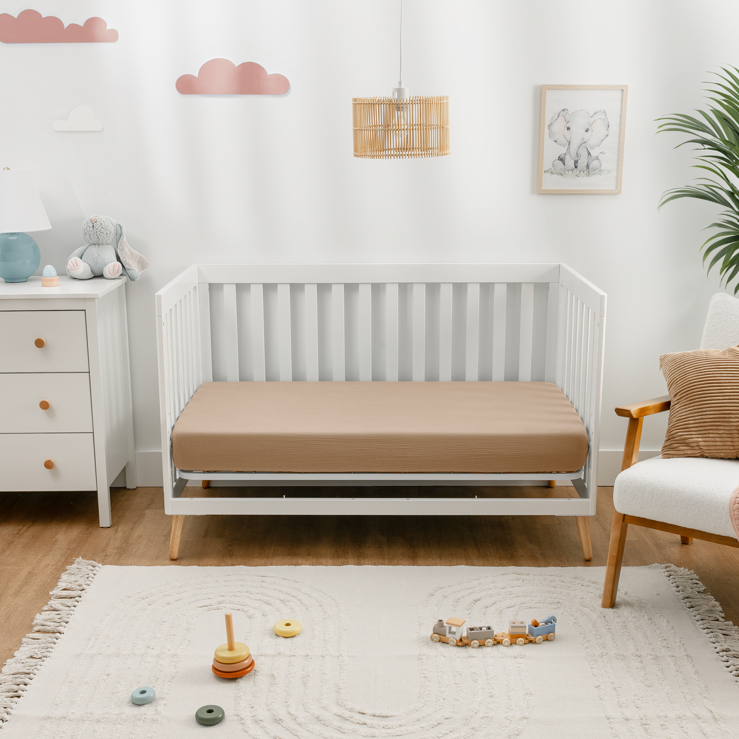 Muslin Fitted Crib Sheet, Extra Soft by Comfy Cubs: Cedar