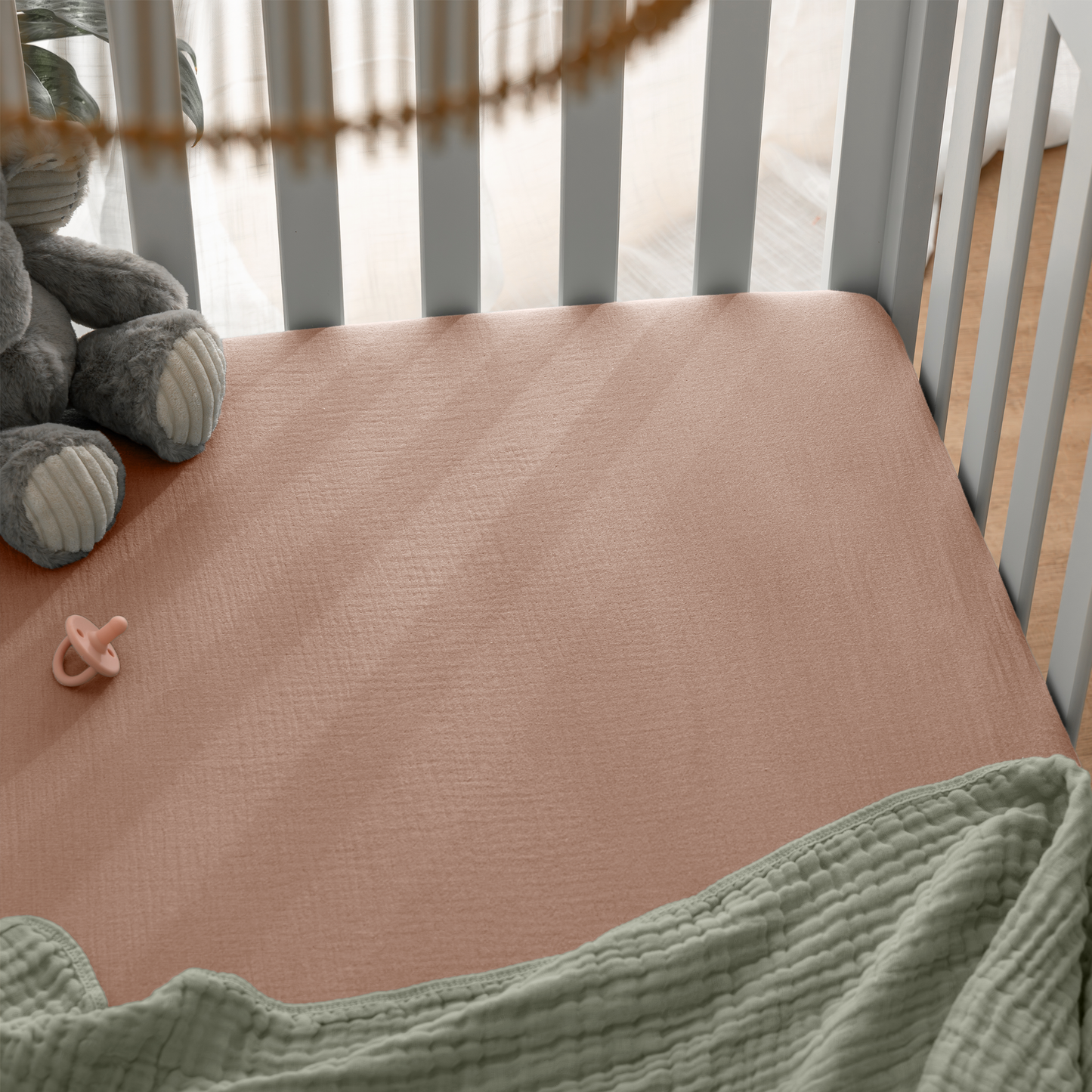 Muslin Fitted Crib Sheet, Extra Soft by Comfy Cubs: Cedar