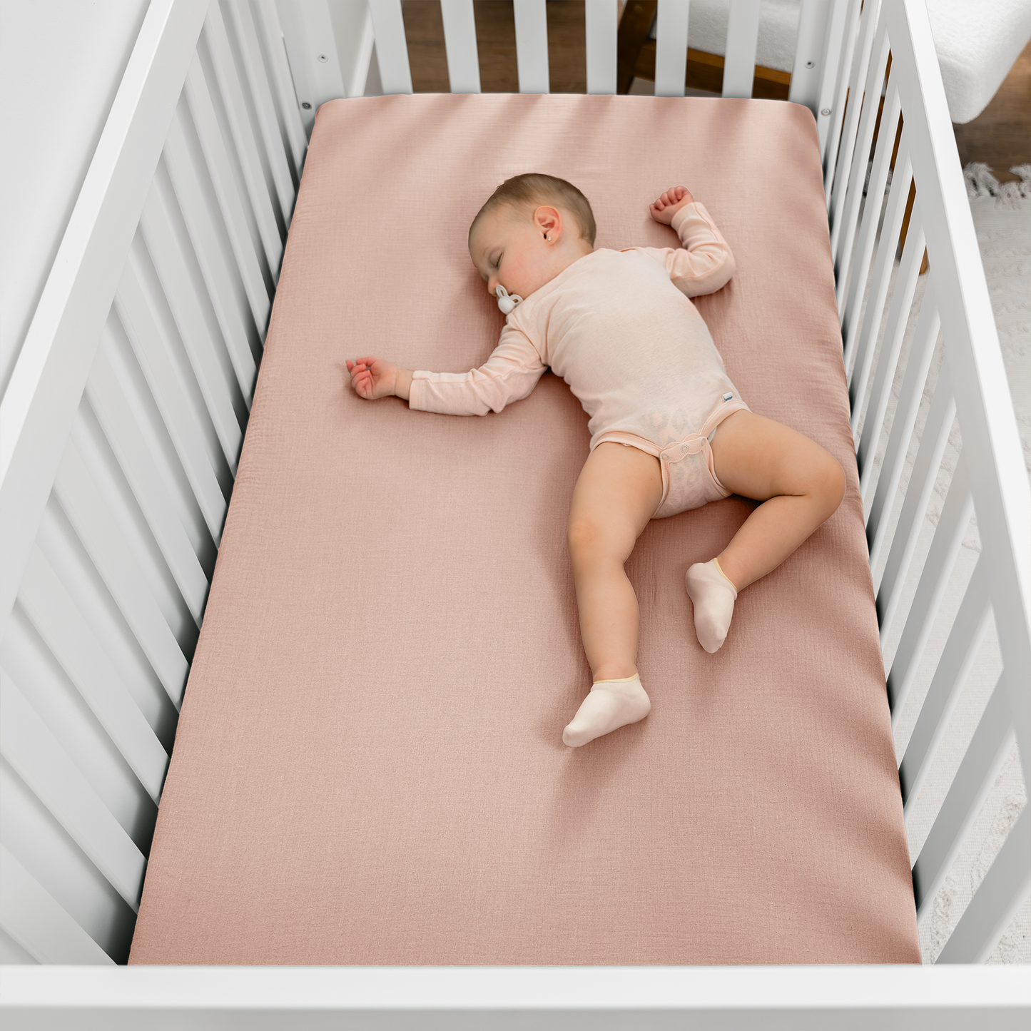 Muslin Fitted Crib Sheet, Extra Soft by Comfy Cubs: Cedar