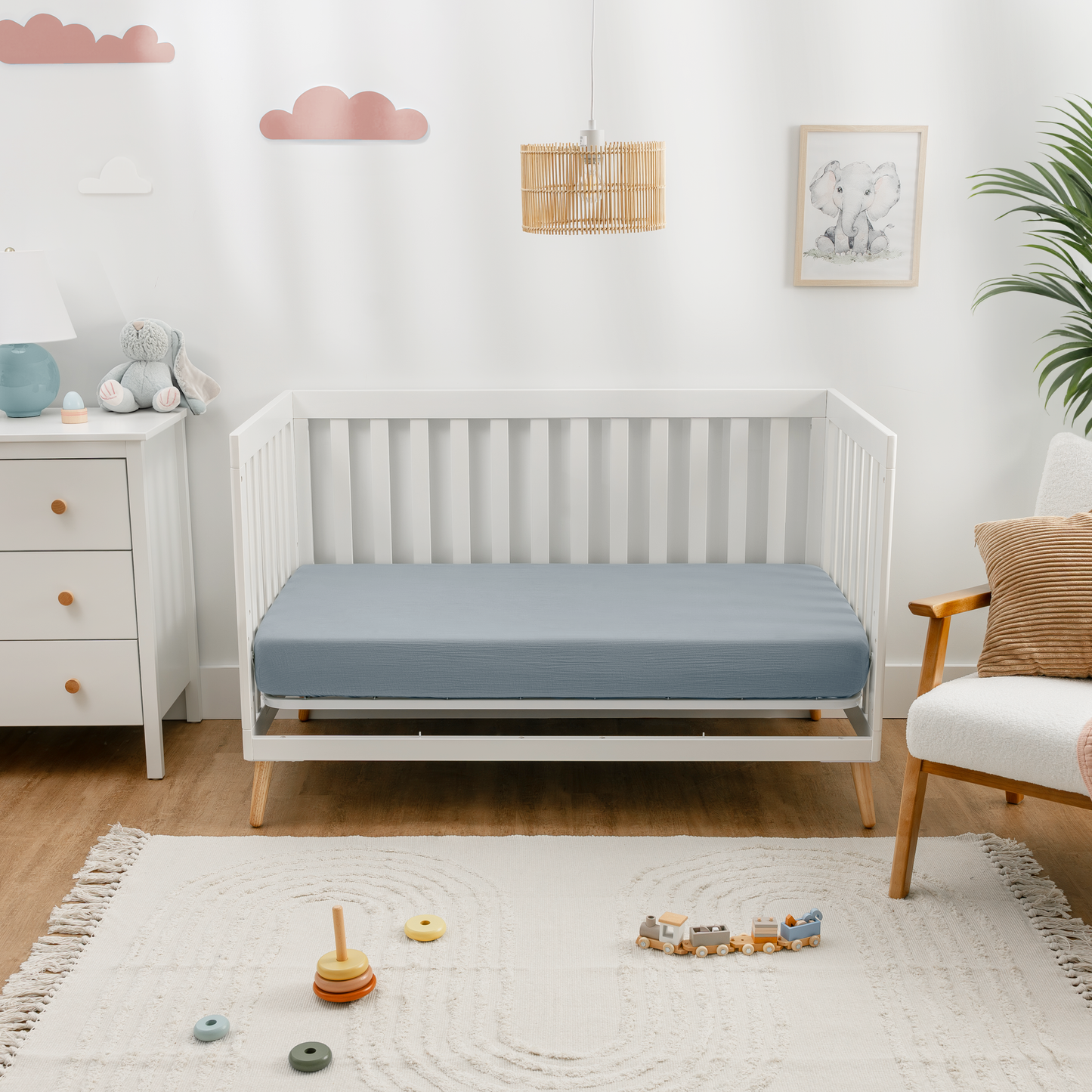 Muslin Fitted Crib Sheet, Extra Soft by Comfy Cubs: Cedar