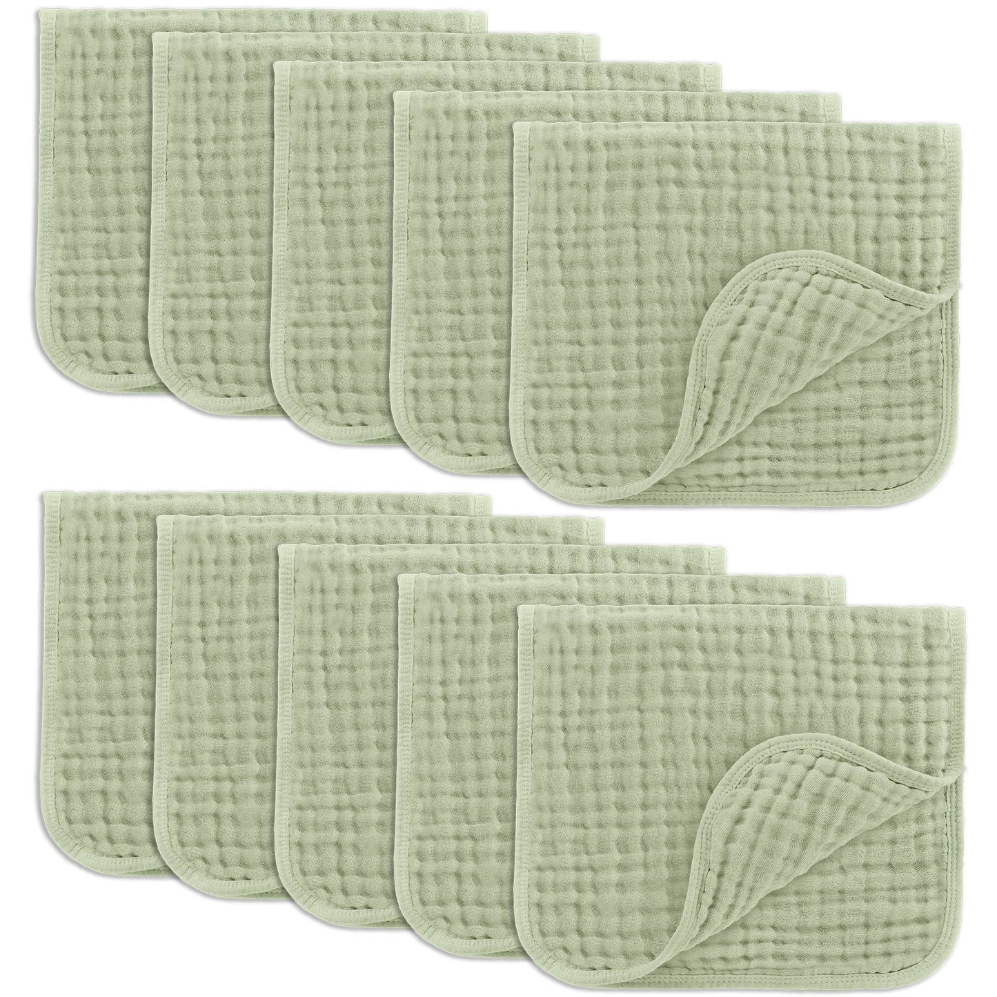 Muslin Burp Cloths by Comfy Cubs: White / 6-Pack 20”X10”