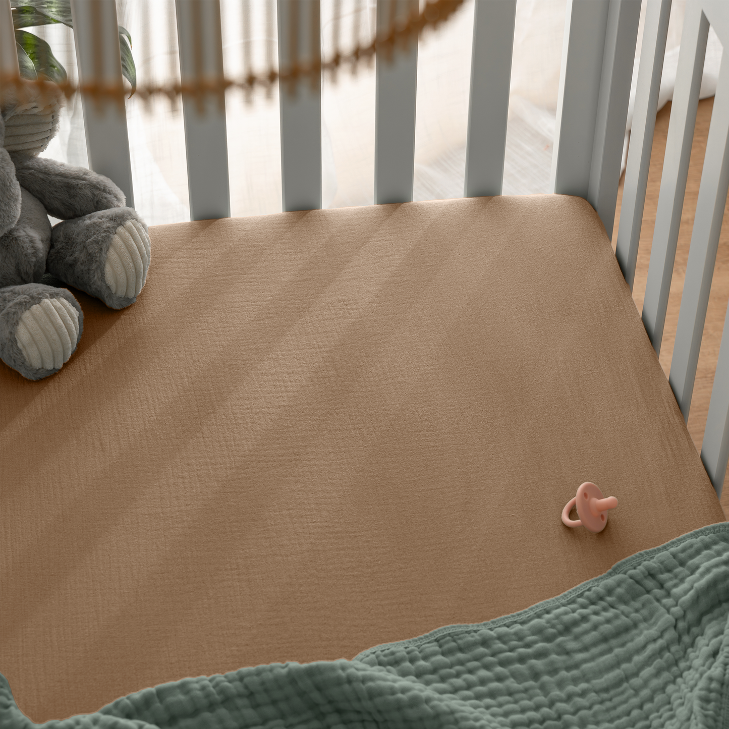 Muslin Fitted Crib Sheet, Extra Soft by Comfy Cubs: Cedar