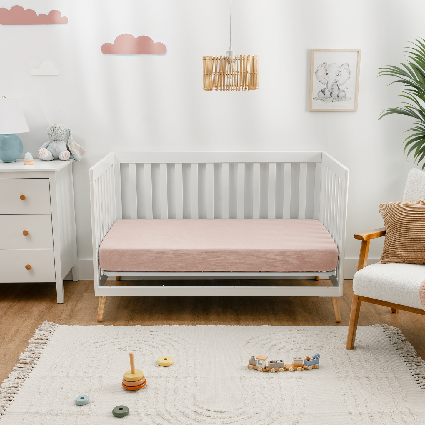Muslin Fitted Crib Sheet, Extra Soft by Comfy Cubs: Cedar