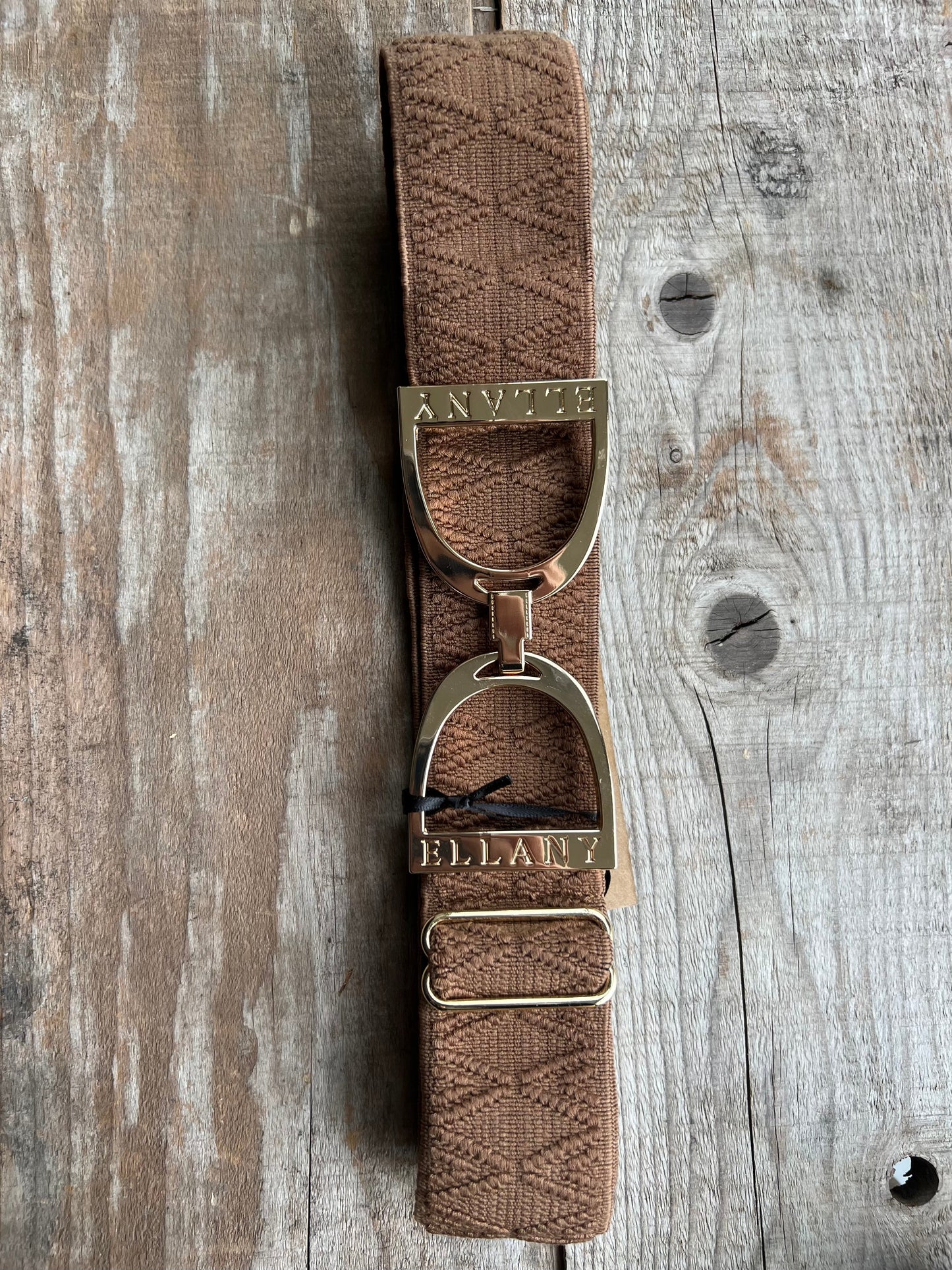 1.5" Elastic Belt - Gold Stirrup
