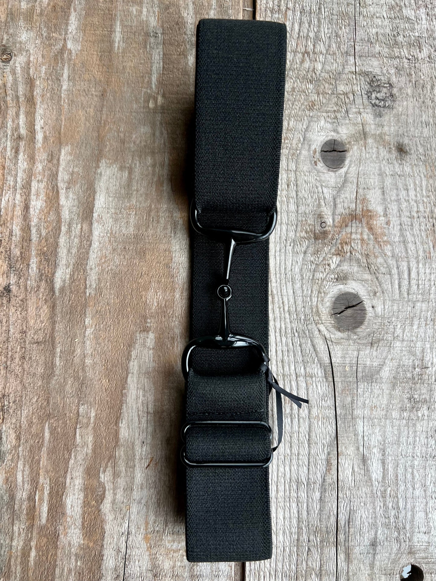 1.5" Elastic Belt - Black Snaffle