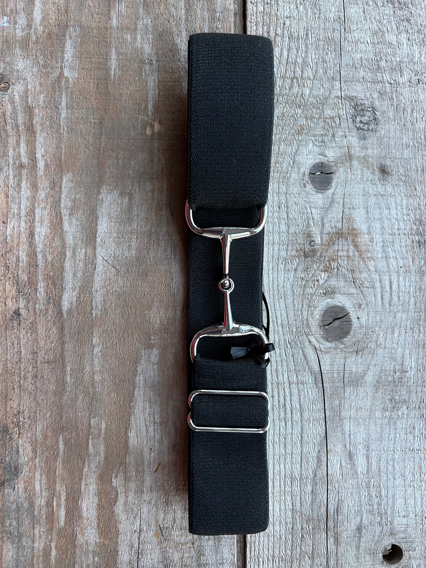 1.5" Elastic Belt - Gold Snaffle