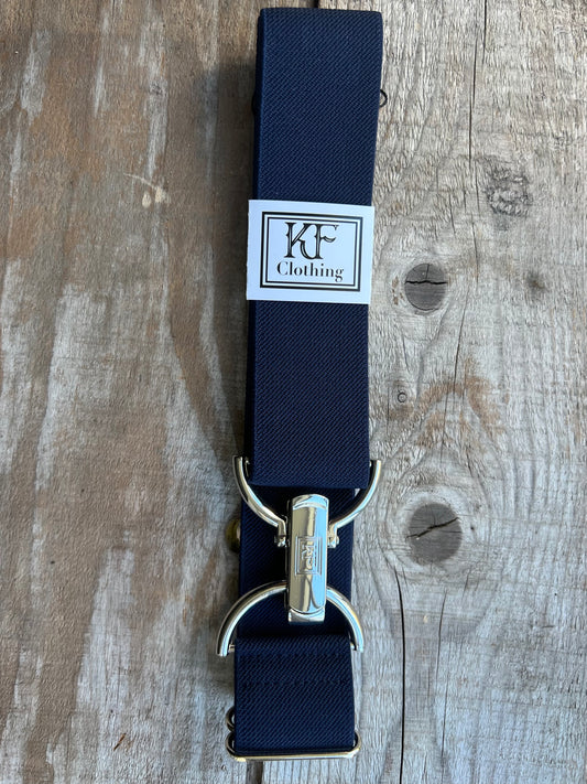 Navy Solid Elastic Belt