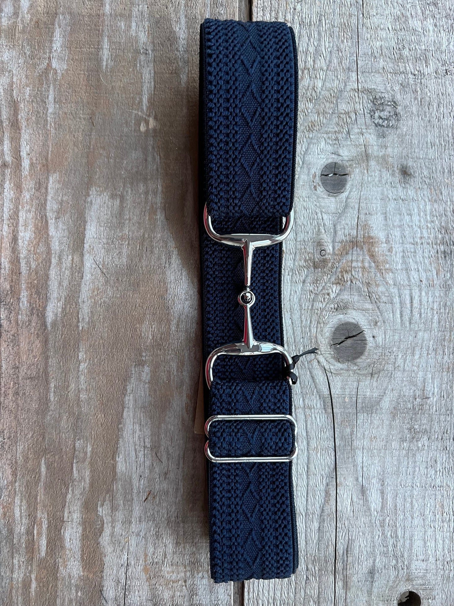 1.5" Elastic Belt - Gold Snaffle
