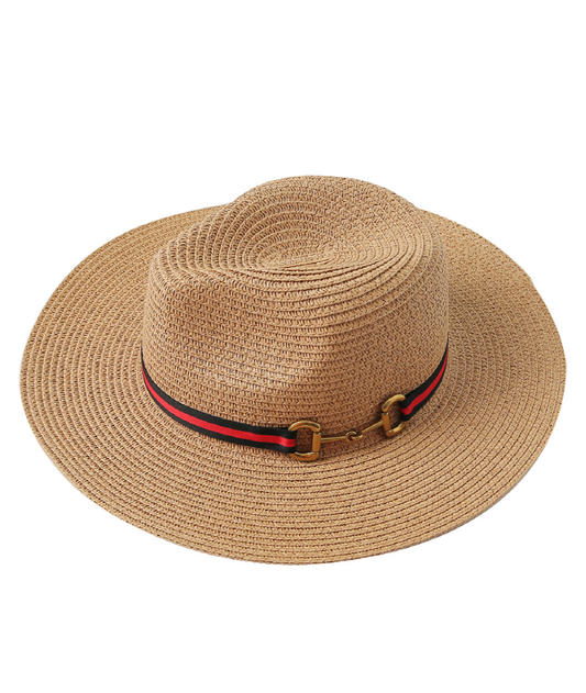 Bit Fedora Straw Sun Hat