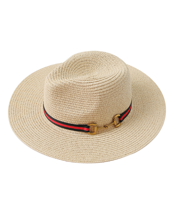 Bit Fedora Straw Sun Hat