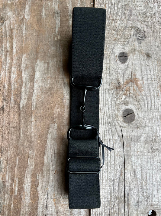 1.5" Elastic Belt - Black Snaffle