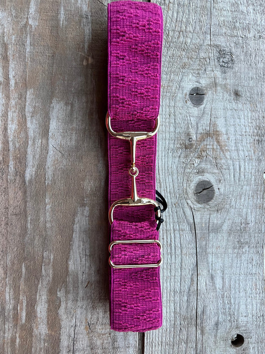 1.5" Elastic Belt - Gold Snaffle