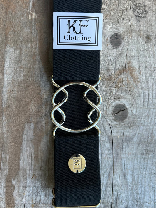 Black Solid Elastic Belt