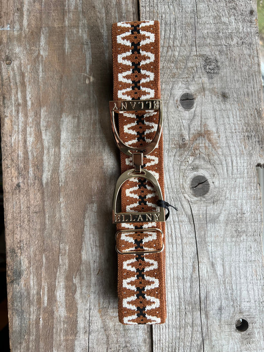 1.5" Elastic Belt - Gold Stirrup