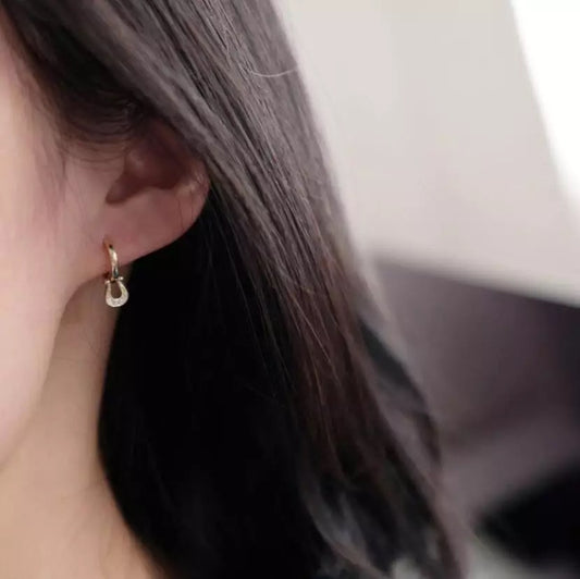 Gold Horseshoe Hoop Earrings